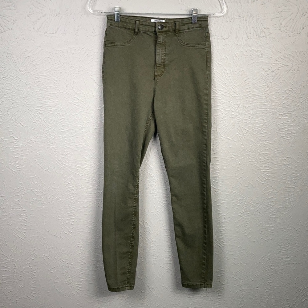 Zara Trafaluc Olive Green Skinny Jeans Size 6 - Picture 2 of 8
